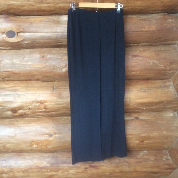 Chicos Travelers Navy Blue Wide Leg High Rise Liquid Boho Flowy Pant Size 12/14S - Picture 1 of 6